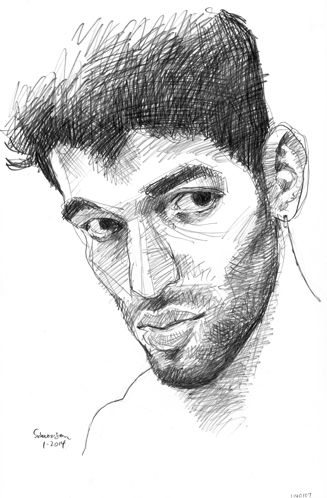 Young Man Sketch at PaintingValley.com | Explore collection of Young ...