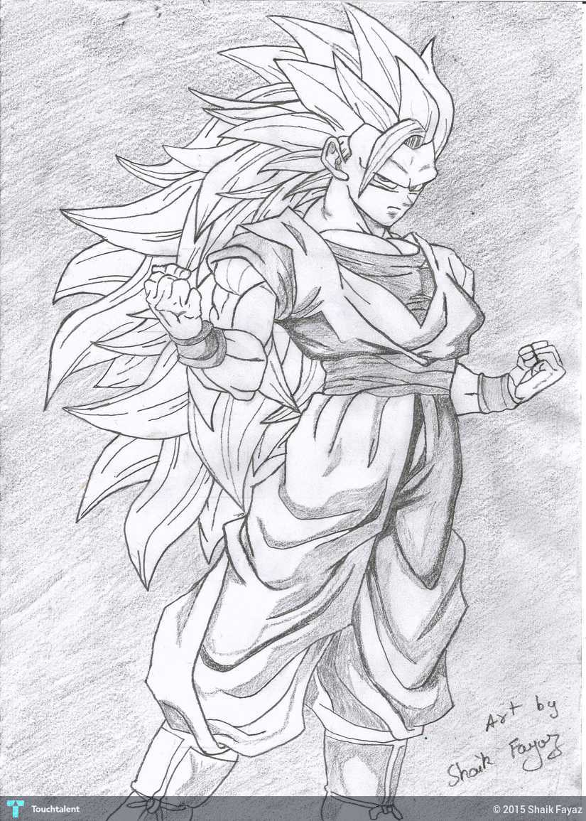 825x1155 Goku From Dragon Ball Z Touchtalent - Z Sketch