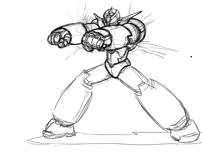 825x638 Racket Punch! Mazinger Z Roughs - Z Sketch