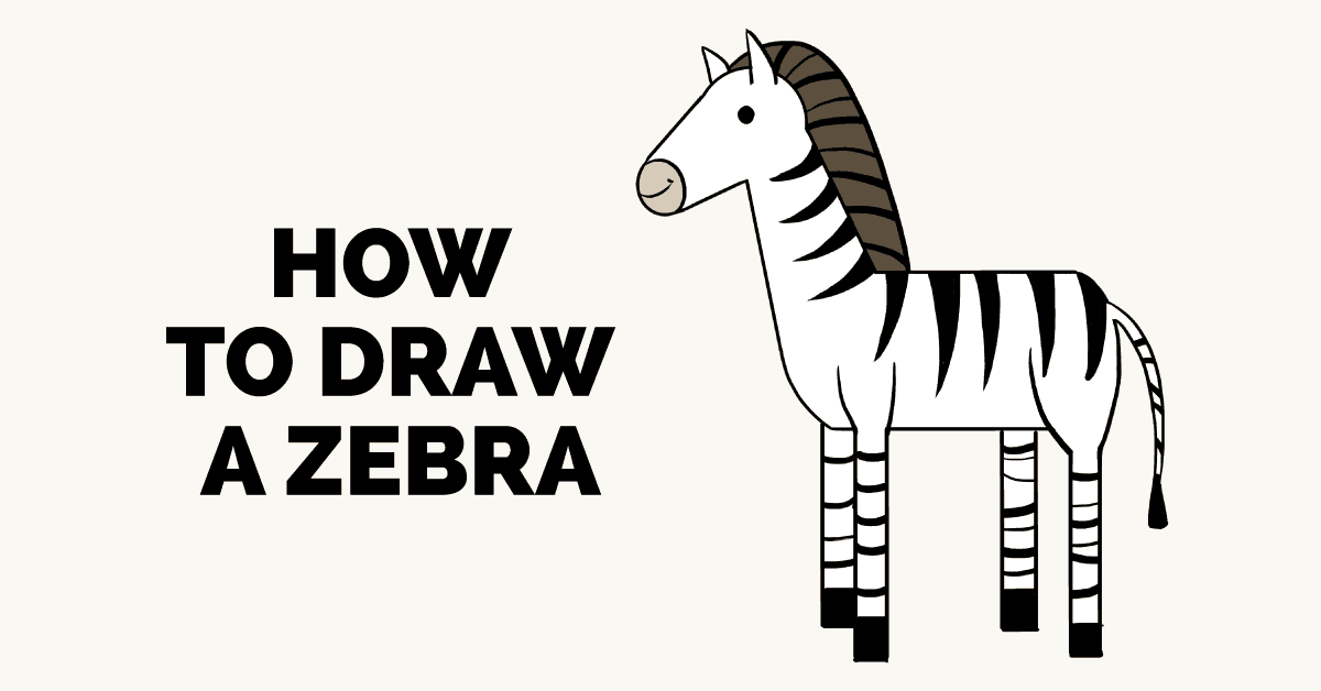 1200x628 How To Draw A Zebra - Zebra Head Sketch