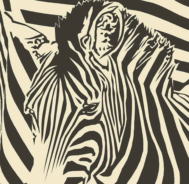650x634 Unused Hurley Sketch - Zebra Head Sketch