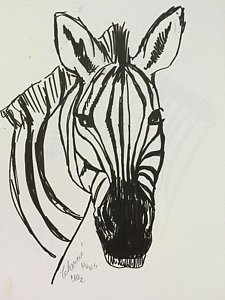 225x300 Zebra Head Drawings Fine Art America - Zebra Head Sketch