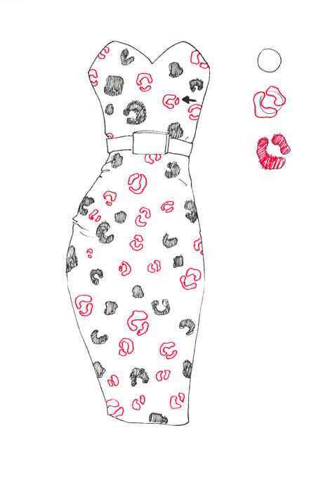 450x683 How To Draw Leopard Print I Draw Fashion - Zebra Print Sketch