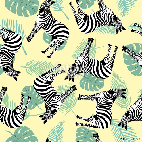 500x500 Sketch Seamless Pattern With Wild Animal Zebra Print, Silhouette - Zebra Print Sketch