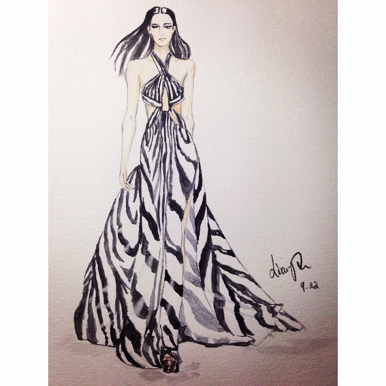 1280x1280 The King Of Animal Prints, Roberto Cavalli Xfashed - Zebra Print Sketch