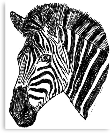 463x550 Zebra Sketch Canvas Prints By Classyclarence Redbubble - Zebra Sketch