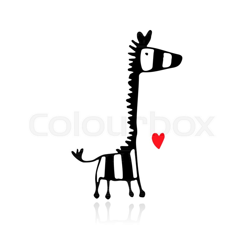 800x800 Zebra Sketch For Your Design. Vector Illustration Stock Vector - Zebra Sketch