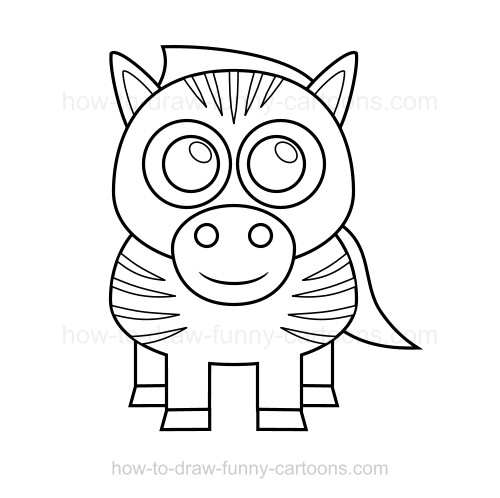 500x498 How To Draw A Zebra - Zebra Sketch Easy