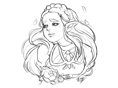 400x300 Warm Up Zelda Sketch By Ebone Grayson - Zelda Sketch