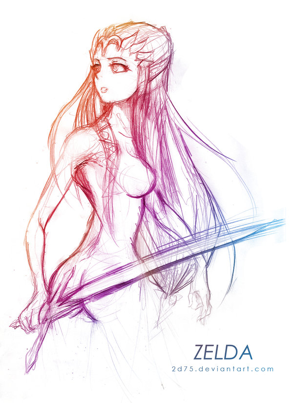 600x825 Zelda Sketch By Moxie2d - Zelda Sketch