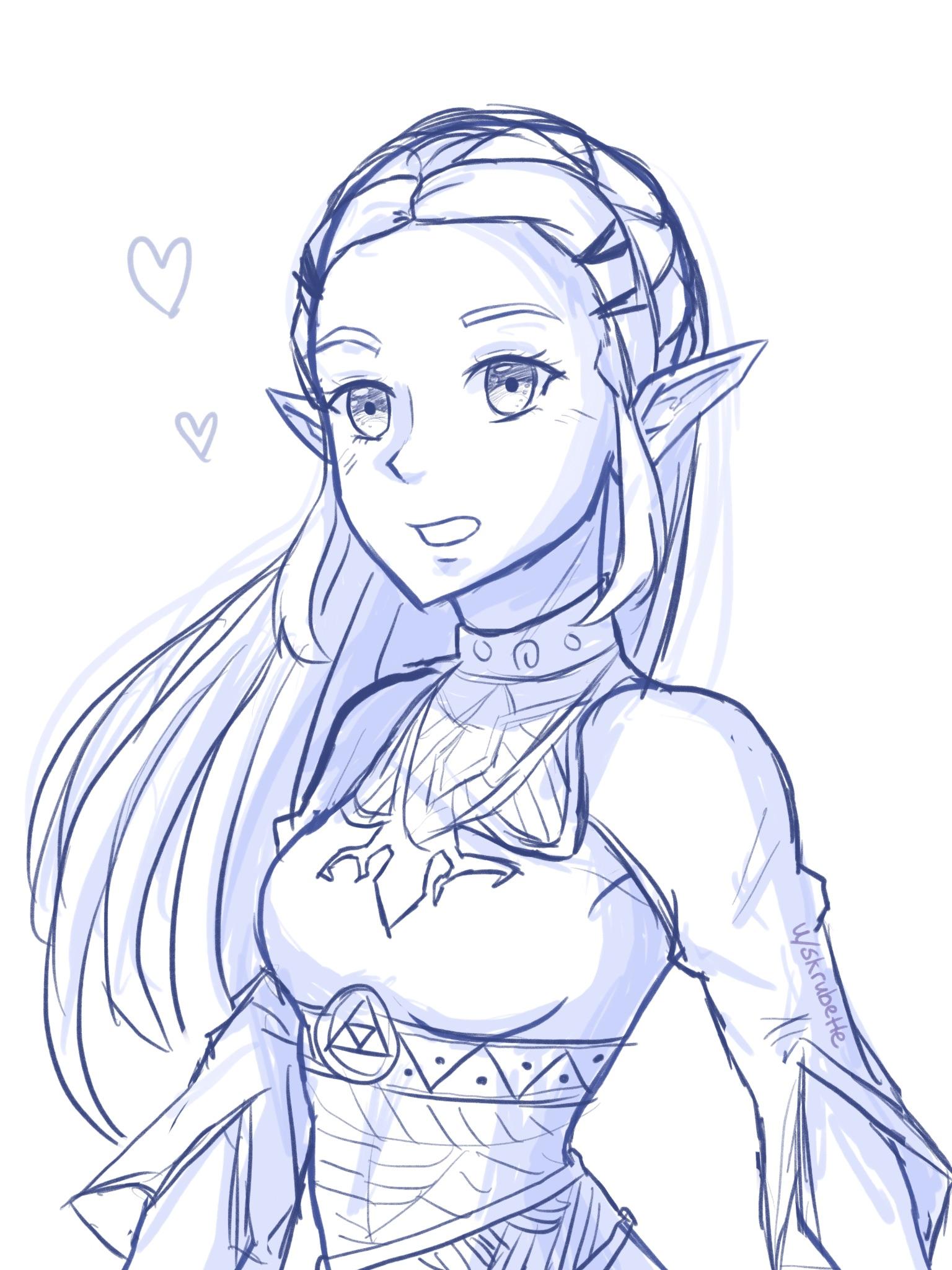 1536x2048 Zelda Sketch! Breath Of The Wild - Zelda Sketch