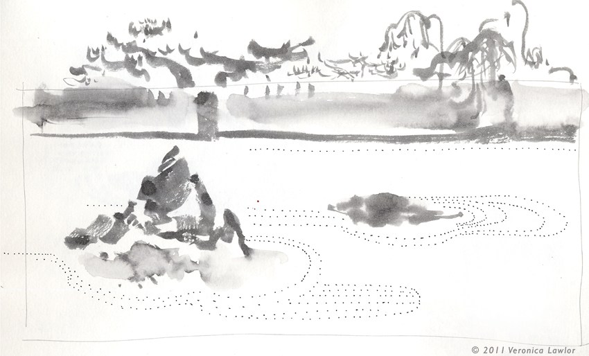 850x514 Zen Garden, Kyoto - Zen Garden Sketch