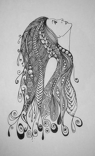 304x500 Profile Ilustraciones Art, Drawings And Zentangle - Zentangle Sketches