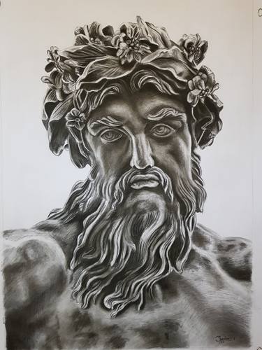 375x500 Zeus Drawing By Tiaan Jordaan Saatchi Art - Zeus Sketch