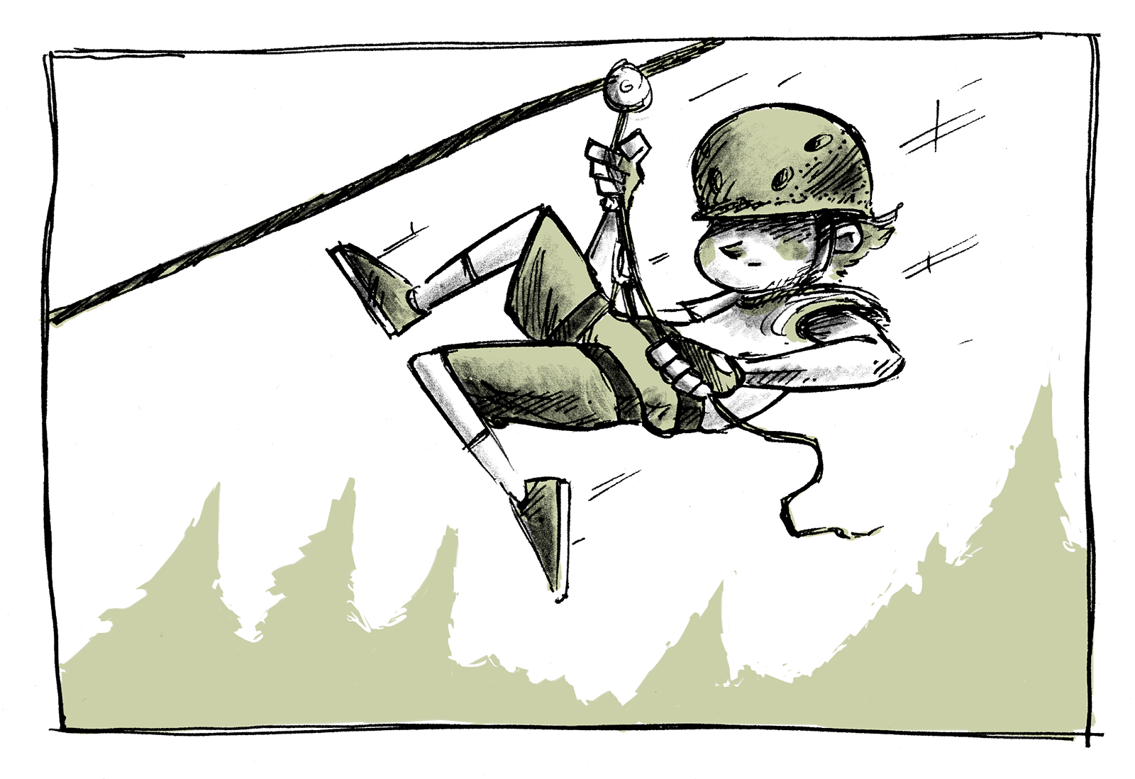 1600x1099 Zip Line (Of Death) This Happened To Me Medium - Zip Line Sketch
