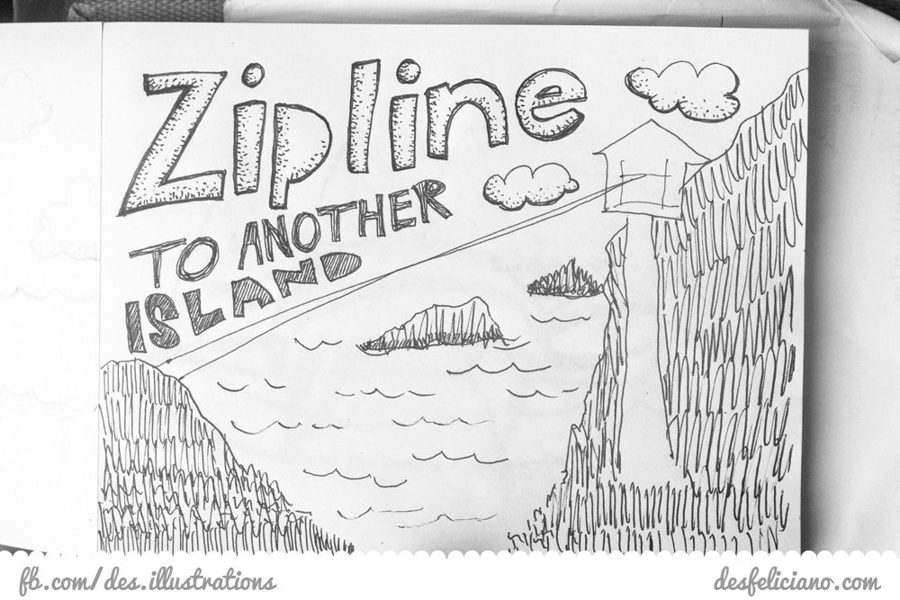 1000x667 Day 15 Watch The Sunset On A Zipline ) Drawing A Day Challenge - Zip Line Sketch