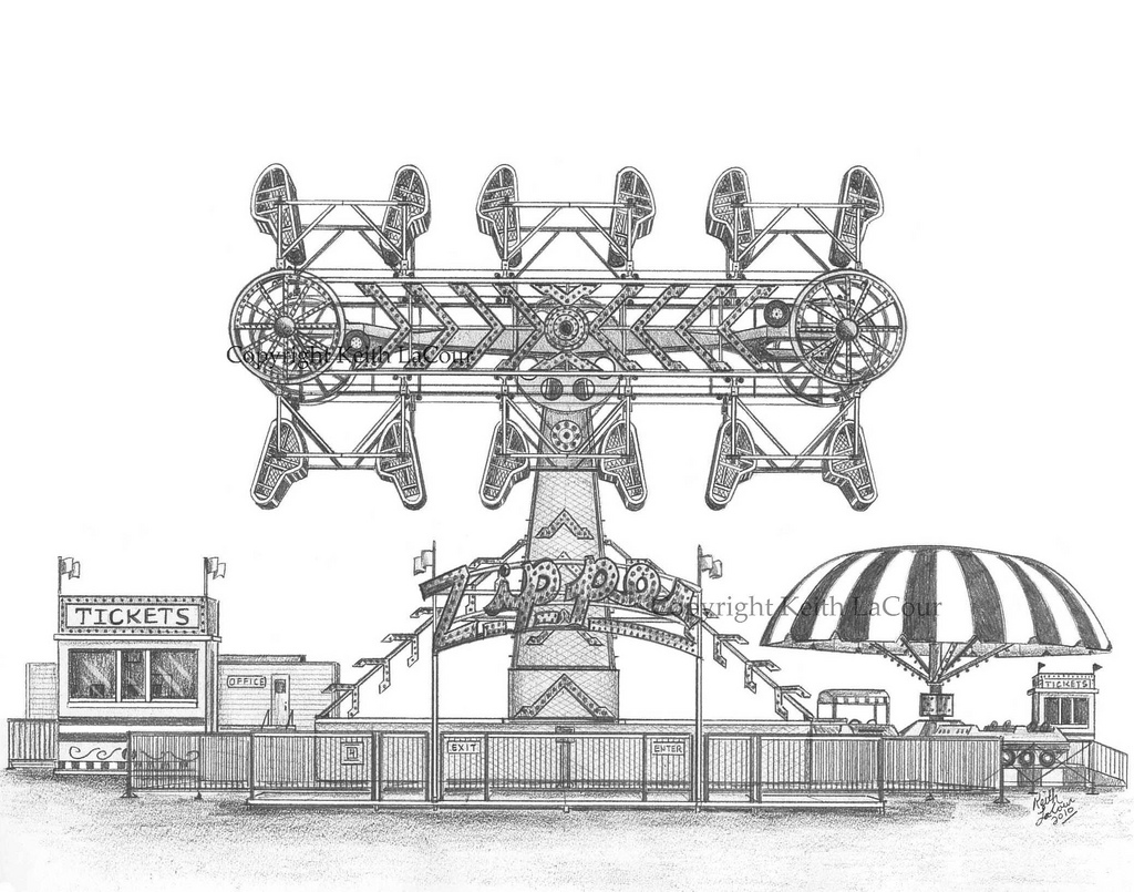 1024x805 Zipper Carnival Ride Pencil Drawing Pencil Drawing By - Zipper Sketch