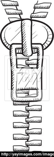 178x512 Zipper Sketch Vector - Zipper Sketch
