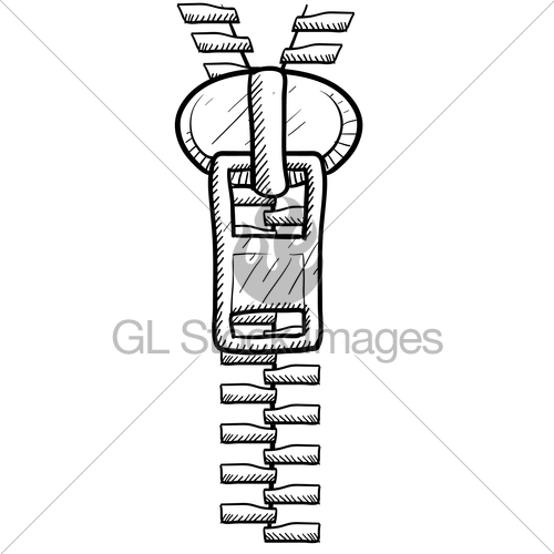 500x500 Clothing Zipper Sketch Gl Stock Images - Zipper Sketch