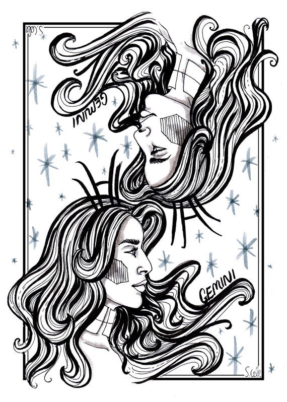 570x798 Gemini Zodiac - Zodiac Sketch