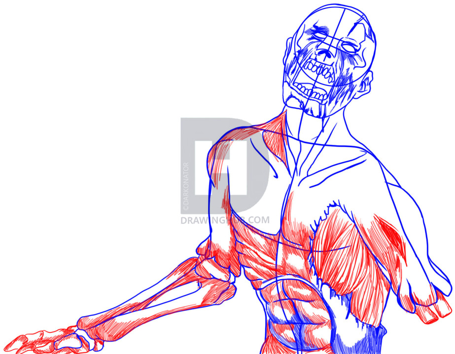 923x720 How To Draw A Zombie Face, Step By Step, Drawing Guide, By - Zombie Face Sketch