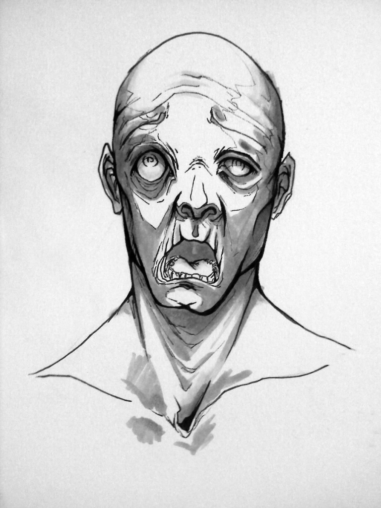 768x1024 Zombie Face Drawings Czeshop Images Zombie Drawings - Zombie Face Sketch
