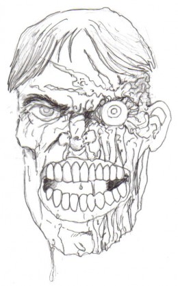 260x417 Zombie Face Sketch - Zombie Face Sketch