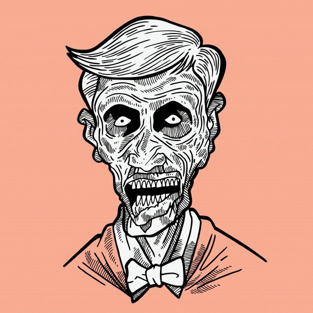 626x626 Zombie Face Vector Premium Download - Zombie Face Sketch