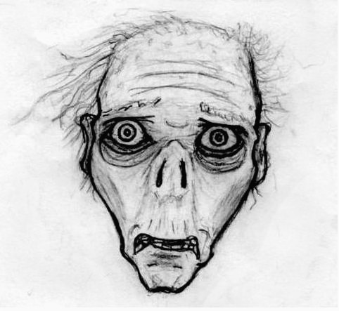 482x443 Zombie Face By Abydell - Zombie Face Sketch