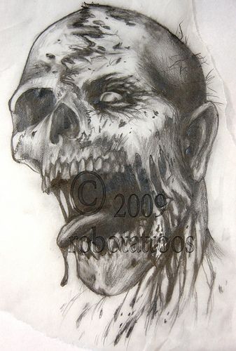 337x500 Drawing For Zombie Drawings Zombie Drawings - Zombie Face Sketch