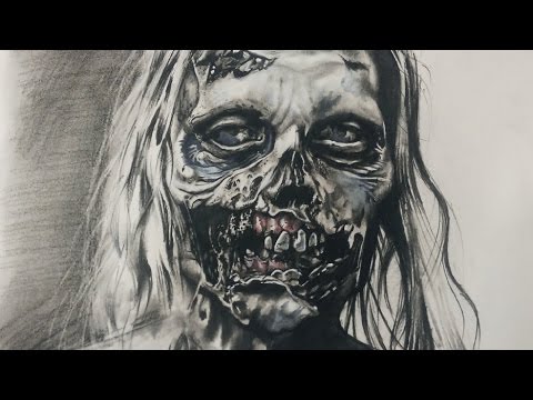 480x360 Drawing A Zombie From The Walking Dead - Zombie Face Sketch