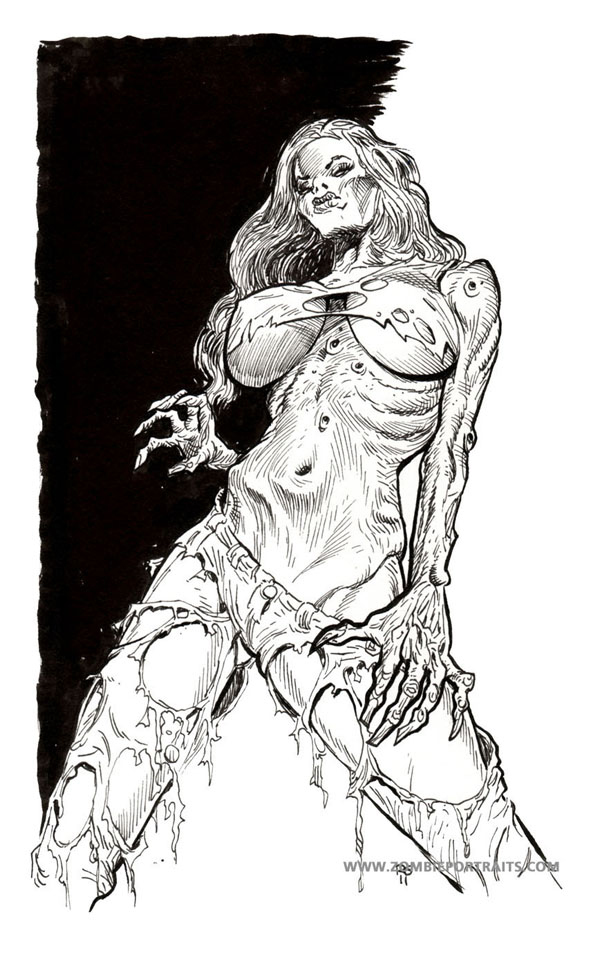 600x973 Pin Up Zombie Girls - Zombie Girl Sketch