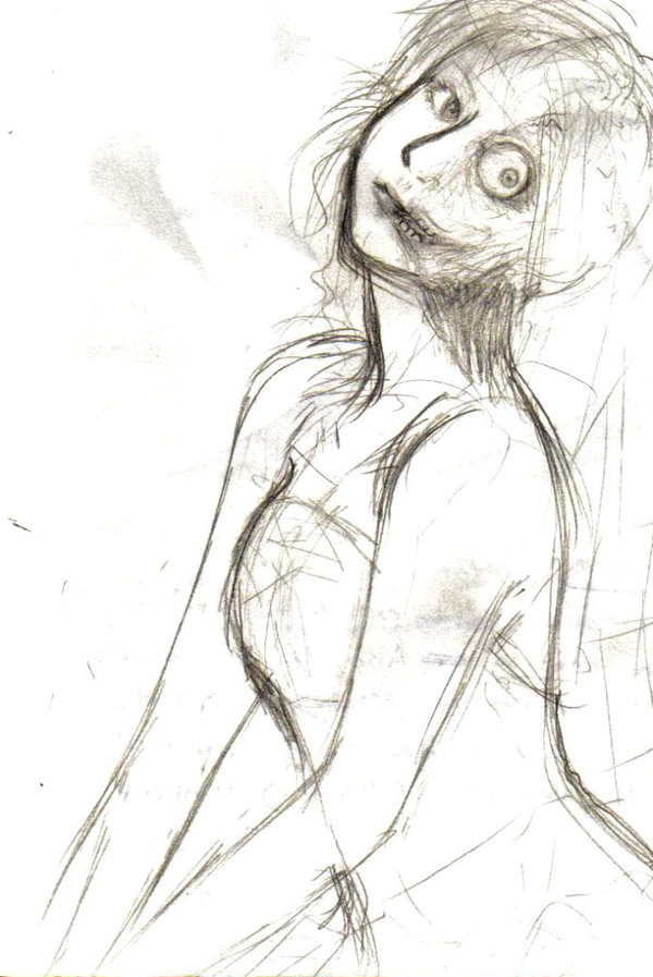 600x897 Sketch - Zombie Girl Sketch