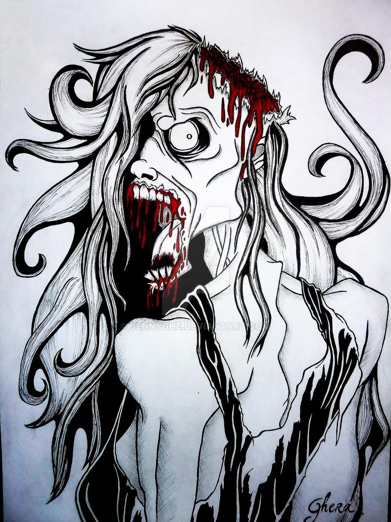 774x1032 Zombie Girl By Jennyghe - Zombie Girl Sketch