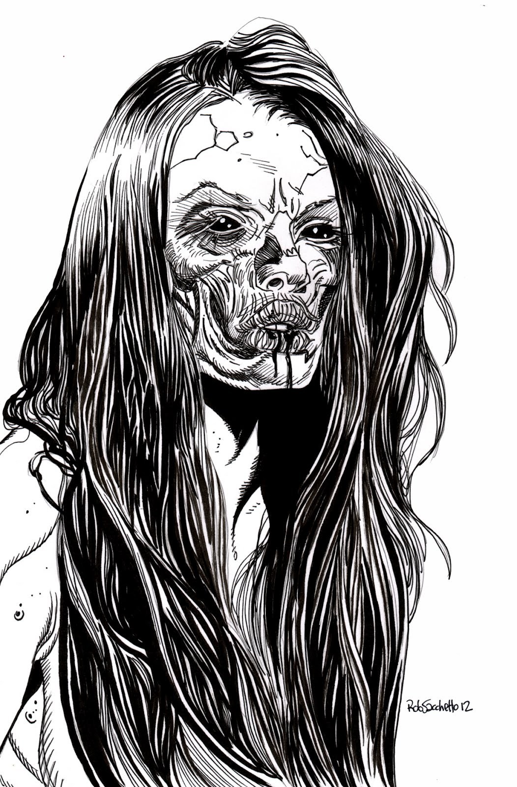 1052x1600 Beautiful Killer, Zombie Girl - Zombie Girl Sketch