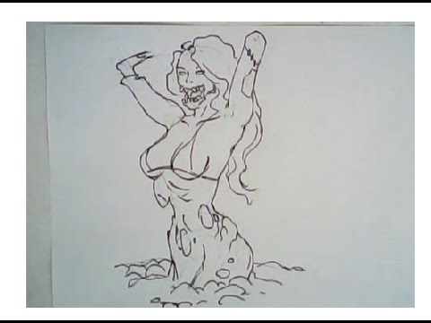 480x360 How To Draw A Zombie Girl (Drawing, Episode 165) - Zombie Girl Sketch