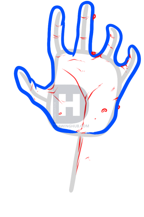 478x720 How To Draw A Zombie Hand, Step By Step, Drawing Guide, By - Zombie Hand Sketch