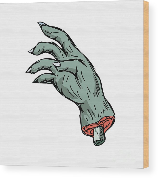 656x740 Zombie Monster Hand Drawing Wood Print By Aloysius Patrimonio - Zombie Hand Sketch