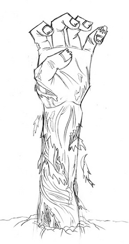 265x500 Zombie Hand This Was Super Fun To Draw. David Creighton Pester - Zombie Hand Sketch