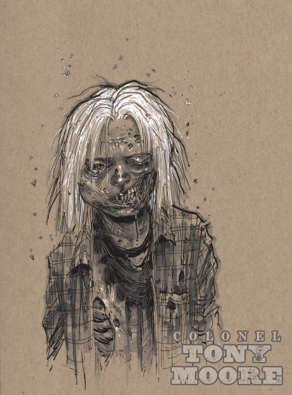 1000x1351 Sketch Of The Day! A Little Zombie Colonel Tony Moore - Zombie Sketch