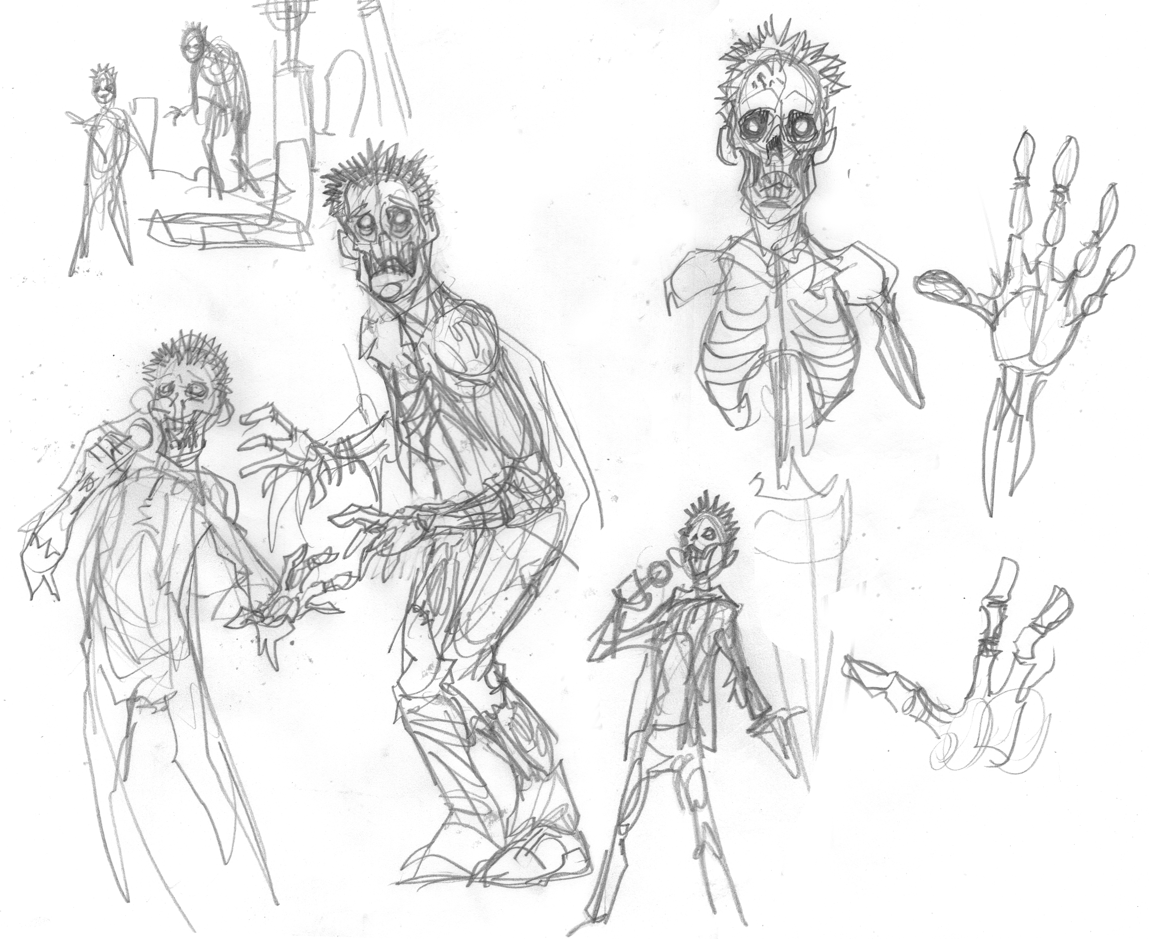 3872x3164 Zombie Character Design Sketches Stan Winston School Of - Zombie Sketch