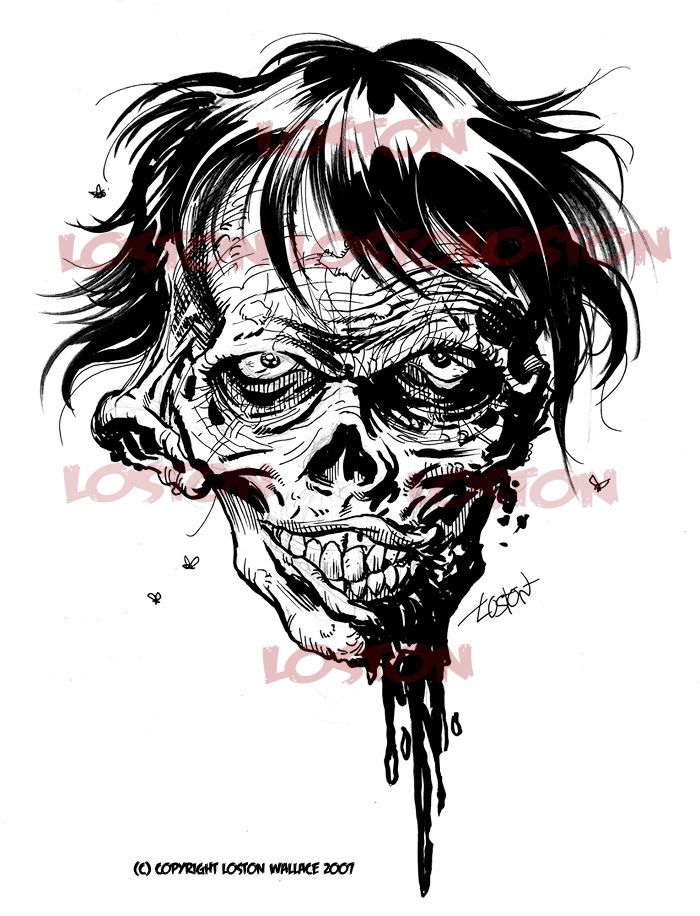 700x916 Zombie Sketch By Lostonwallace Skull In 2018 - Zombie Sketch