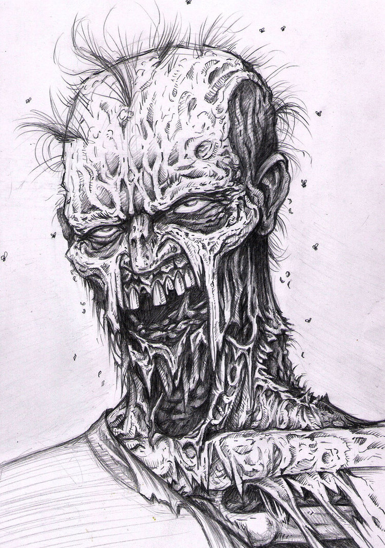 750x1066 Zombie Sketch By Tattoos By Zip - Zombie Sketch