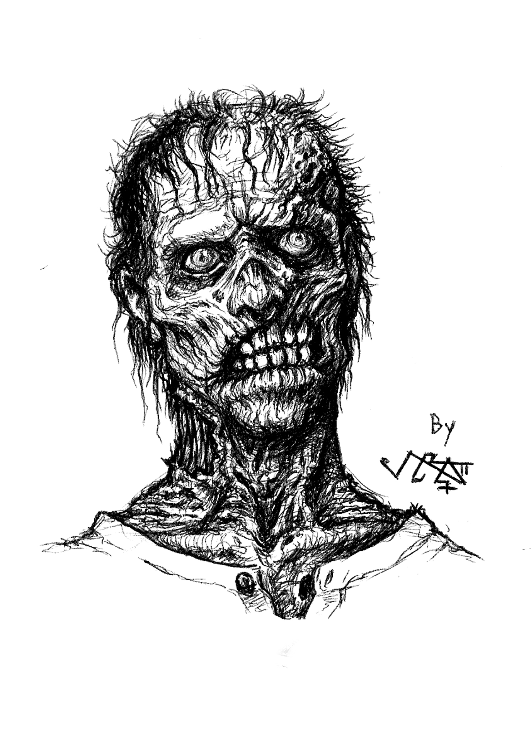 1700x2338 Zombie Sketch Study Johnny Tie Studios - Zombie Sketch