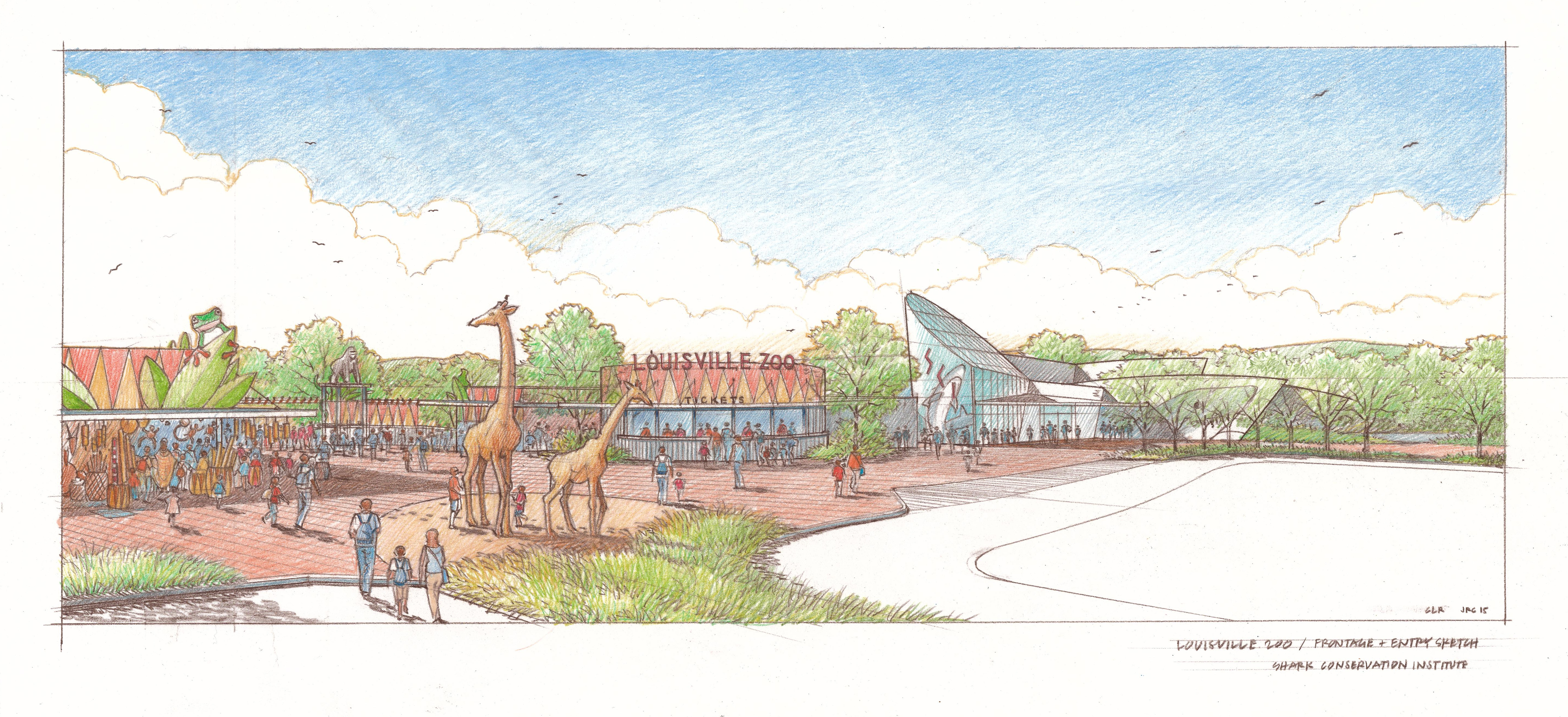 5745x2626 Zoo Sketch Louisville Ky - Zoo Sketch