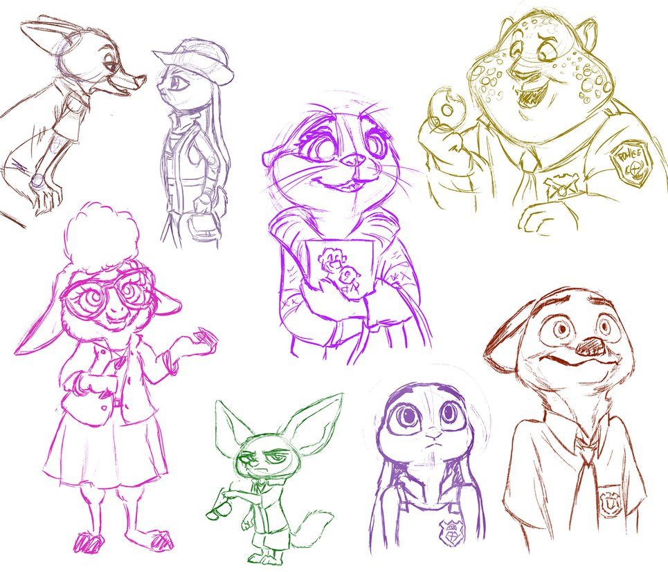 965x827 Zootopia Sketches By Cleonova - Zootopia Sketches