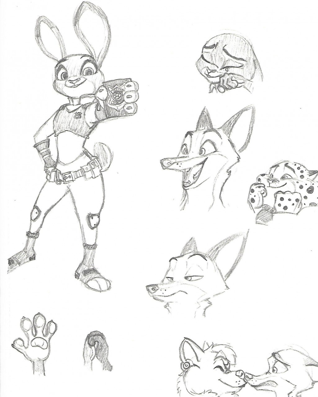 1025x1280 Zootopia Sketches By Merffle - Zootopia Sketches