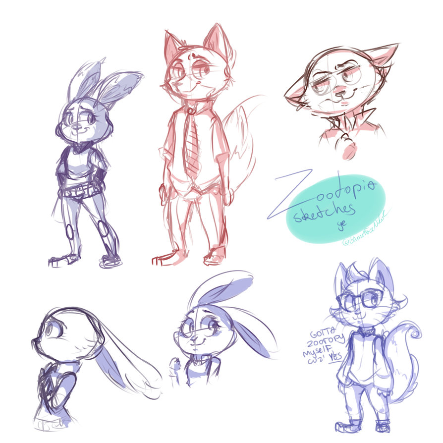 894x894 Zootopia Sketches By Ghostfacenikol - Zootopia Sketches