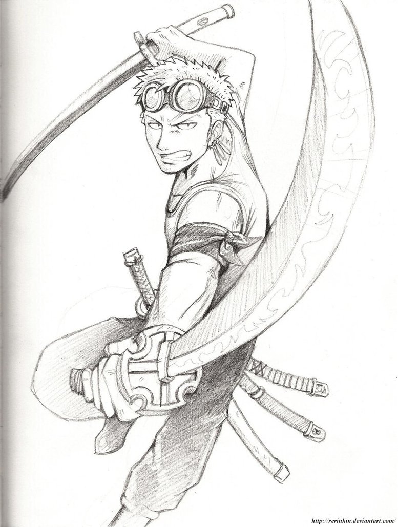 777x1029 Zoro Sketch By Rerinkin - Zorro Sketch