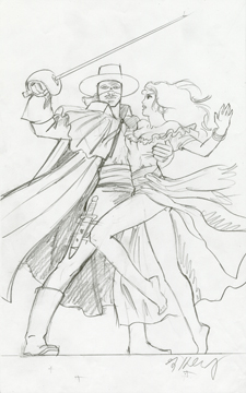 225x360 Zorro Comic Art Spiderwebart Gallery - Zorro Sketch
